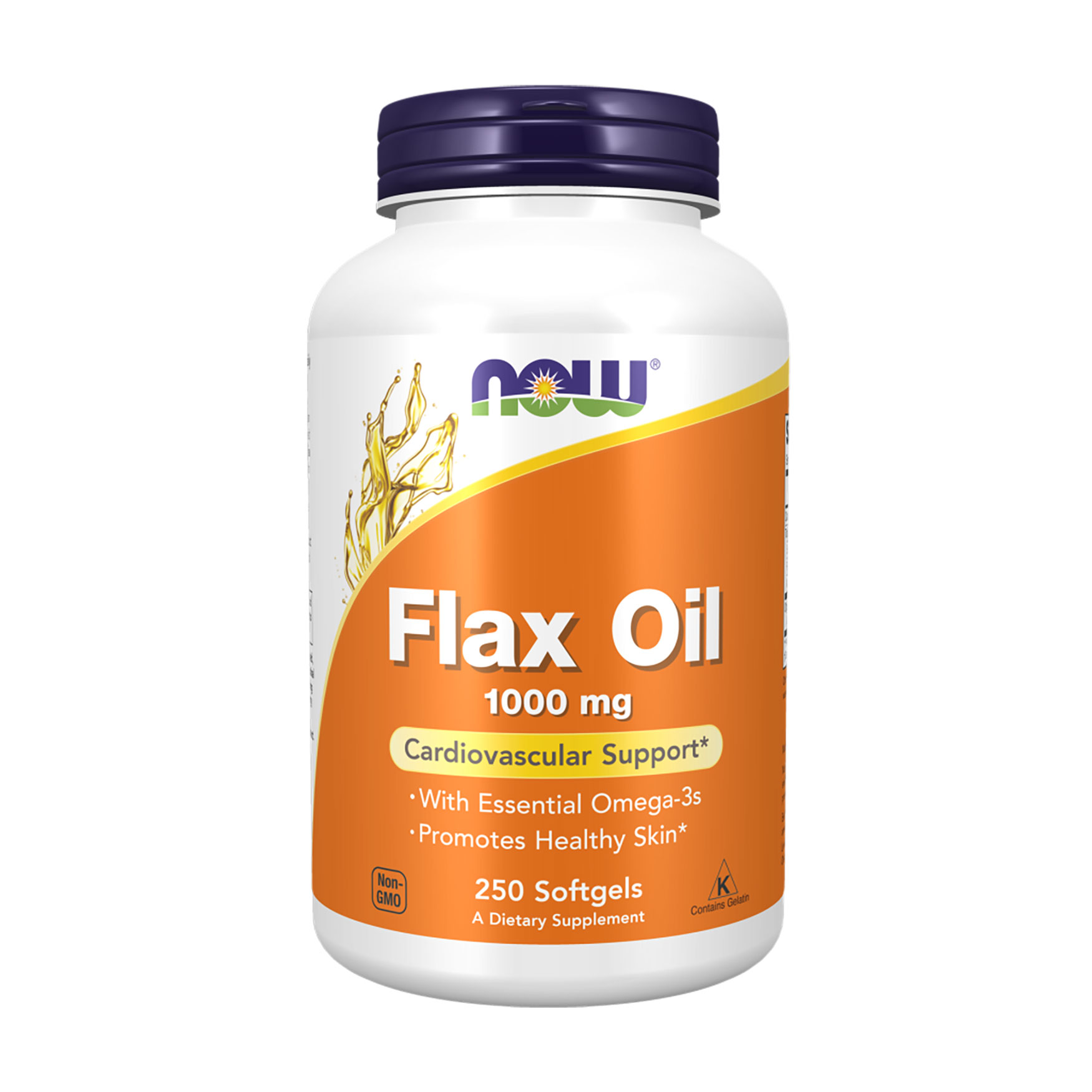 Органічна лляна олія NOW foods Flax Oil 1000 мг, 250 капсул